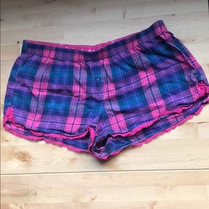Victoria’s Secret Pink and Blue Plaid Shorts - Med